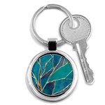 Aqua Batik, Abstract, Colorful Key Chain (Round)