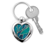 Aqua Batik, Abstract, Colorful Key Chain (Heart)