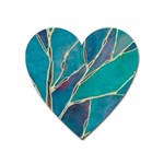 Aqua Batik, Abstract, Colorful Heart Magnet