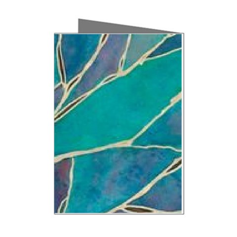 Aqua Batik, Abstract, Colorful Mini Greeting Cards (Pkg of 8) from ArtsNow.com Left