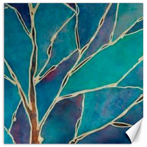 Aqua Batik, Abstract, Colorful Canvas 12  x 12  from ArtsNow.com 11.4 x11.56  Canvas - 1