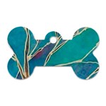 Aqua Batik, Abstract, Colorful Dog Tag Bone (One Side)