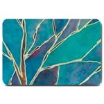 Aqua Batik, Abstract, Colorful Large Doormat