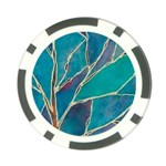 Aqua Batik, Abstract, Colorful Poker Chip Card Guard