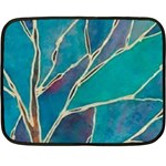 Aqua Batik, Abstract, Colorful Fleece Blanket (Mini)