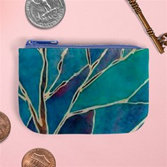 Aqua Batik, Abstract, Colorful Mini Coin Purse from ArtsNow.com Front