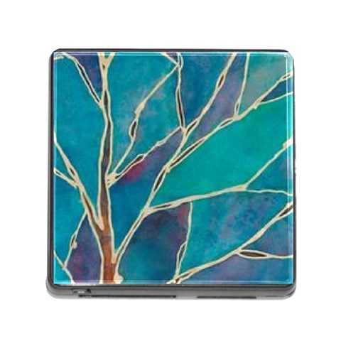 Aqua Batik, Abstract, Colorful Memory Card Reader (Square 5 Slot) from ArtsNow.com Front