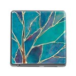 Aqua Batik, Abstract, Colorful Memory Card Reader (Square 5 Slot)