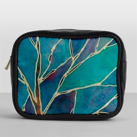 Aqua Batik, Abstract, Colorful Mini Toiletries Bag (One Side) from ArtsNow.com Front