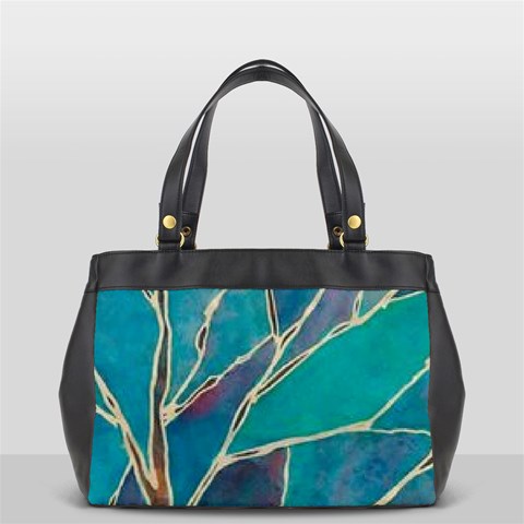 Aqua Batik, Abstract, Colorful Oversize Office Handbag from ArtsNow.com Front