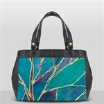 Aqua Batik, Abstract, Colorful Oversize Office Handbag (2 Sides)