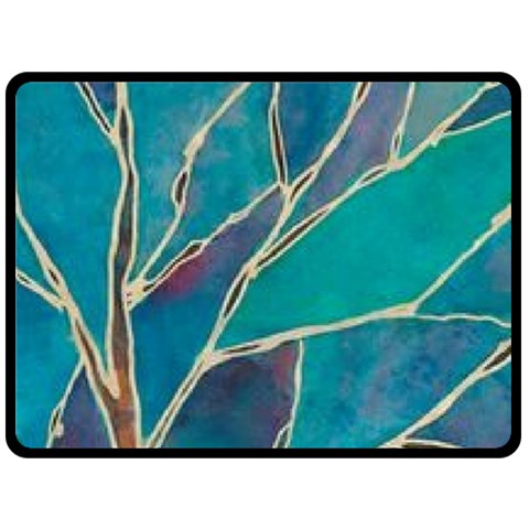 Aqua Batik, Abstract, Colorful Fleece Blanket (Large) from ArtsNow.com 80 x60  Blanket Front