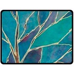 Aqua Batik, Abstract, Colorful Fleece Blanket (Large)