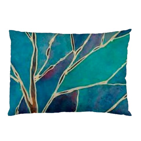 Aqua Batik, Abstract, Colorful Pillow Case (Two Sides) from ArtsNow.com Front