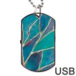 Aqua Batik, Abstract, Colorful Dog Tag USB Flash (Two Sides)