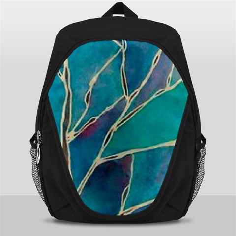 Aqua Batik, Abstract, Colorful Backpack Bag from ArtsNow.com Front