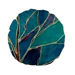 Aqua Batik, Abstract, Colorful Standard 15  Premium Round Cushions