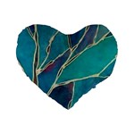 Aqua Batik, Abstract, Colorful Standard 16  Premium Heart Shape Cushions