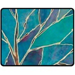 Aqua Batik, Abstract, Colorful Two Sides Fleece Blanket (Medium)