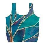 Aqua Batik, Abstract, Colorful Full Print Recycle Bag (L)