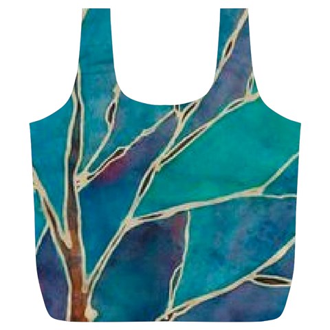 Aqua Batik, Abstract, Colorful Full Print Recycle Bag (XL) from ArtsNow.com Front