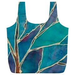 Aqua Batik, Abstract, Colorful Full Print Recycle Bag (XL) from ArtsNow.com Front