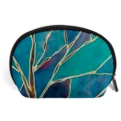 Aqua Batik, Abstract, Colorful Accessory Pouch (Large) from ArtsNow.com Front