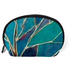 Aqua Batik, Abstract, Colorful Accessory Pouch (Large) from ArtsNow.com Back