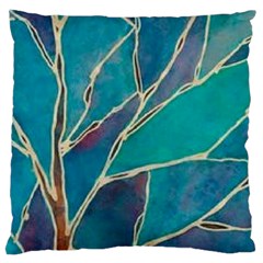 Aqua Batik, Abstract, Colorful Large Premium Plush Fleece Cushion Case (Two Sides) from ArtsNow.com Front