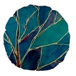 Aqua Batik, Abstract, Colorful Large 18  Premium Flano Round Cushions