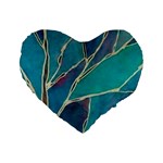 Aqua Batik, Abstract, Colorful Standard 16  Premium Flano Heart Shape Cushions