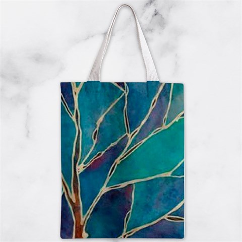 Aqua Batik, Abstract, Colorful Zipper Classic Tote Bag from ArtsNow.com Front