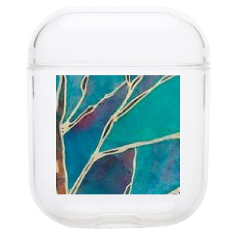 Aqua Batik, Abstract, Colorful Soft TPU AirPods 1/2 Case from ArtsNow.com Front