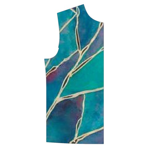 Aqua Batik, Abstract, Colorful Men s High Neck Button Up Puffer Vest from ArtsNow.com Front Right