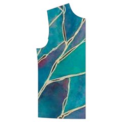 Aqua Batik, Abstract, Colorful Men s High Neck Button Up Puffer Vest from ArtsNow.com Front Right