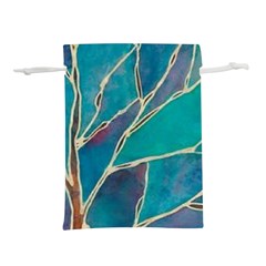 Aqua Batik, Abstract, Colorful Lightweight Drawstring Pouch (L) from ArtsNow.com Front