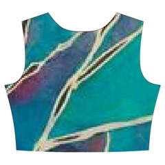 Aqua Batik, Abstract, Colorful Women s Crop Top Pleated Skater Rave Skirt from ArtsNow.com Back