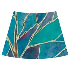 Aqua Batik, Abstract, Colorful Knee Front Skirt