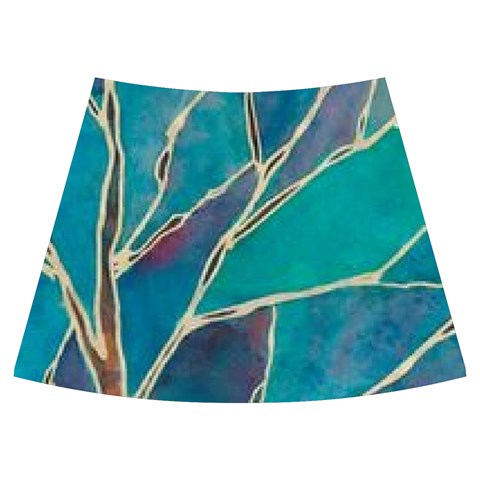 Aqua Batik, Abstract, Colorful Knee Back Skirt