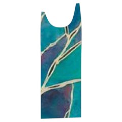 Aqua Batik, Abstract, Colorful Kids  Stylish Hooded Puffer Vest from ArtsNow.com Front Right Side