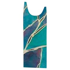 Aqua Batik, Abstract, Colorful Kids  Stylish Hooded Puffer Vest from ArtsNow.com Front Left Side