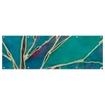 Aqua Batik, Abstract, Colorful Banner and Sign 12  x 4 