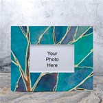 Aqua Batik, Abstract, Colorful White Tabletop Photo Frame 4 x6 