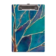 Aqua Batik, Abstract, Colorful A5 Acrylic Clipboard from ArtsNow.com Front