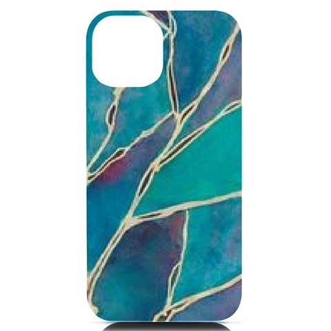 Aqua Batik, Abstract, Colorful iPhone 14 Black UV Print PC Hardshell Case from ArtsNow.com Front