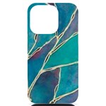 Aqua Batik, Abstract, Colorful iPhone 14 Pro Black UV Print PC Hardshell Case