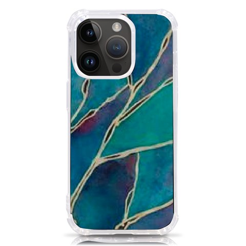 Aqua Batik, Abstract, Colorful iPhone 14 Pro TPU UV Print Case from ArtsNow.com Front