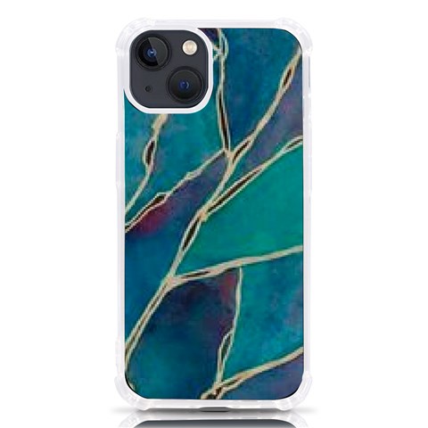 Aqua Batik, Abstract, Colorful iPhone 13 TPU UV Print Case from ArtsNow.com Front