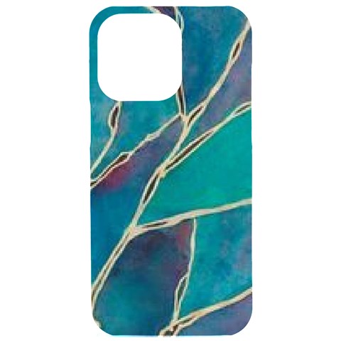 Aqua Batik, Abstract, Colorful iPhone 15 Pro Max Black UV Print PC Hardshell Case from ArtsNow.com Front