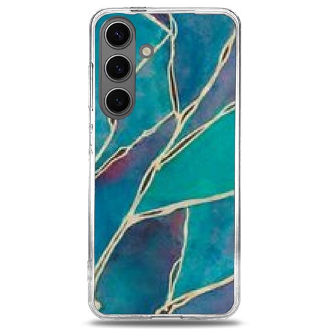 Aqua Batik, Abstract, Colorful Samsung Galaxy S24 6.2 Inch TPU UV Case from ArtsNow.com Front